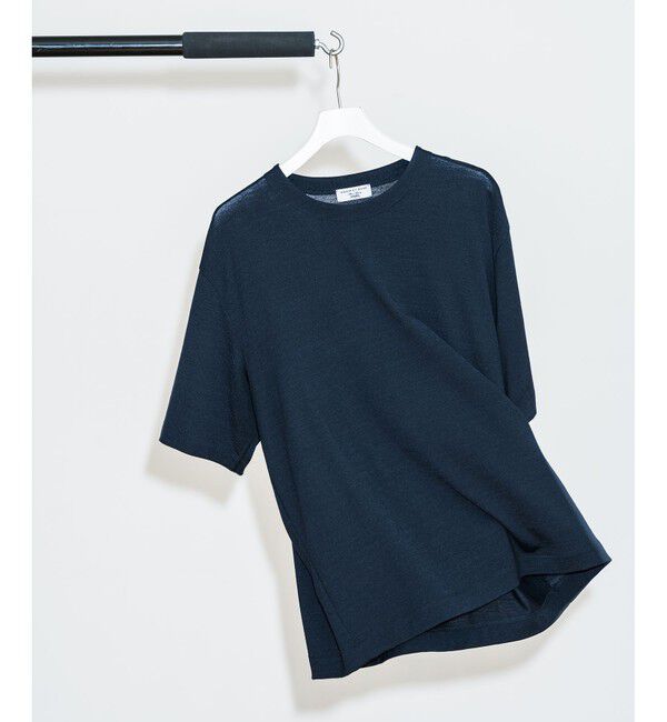 ADAM ET ROPE'「【NIKKE】ウール天竺 ハーフスリーブ ニットT」|Tシャツ・カットソー|ネイビー(40)