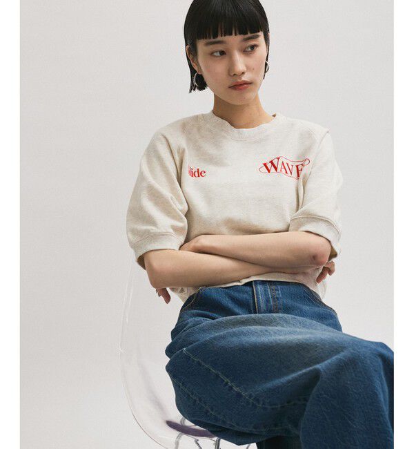 ADAM ET ROPE'「【サステナブル】ハーフスリーブスウェット」|スウェット・ジャージ|