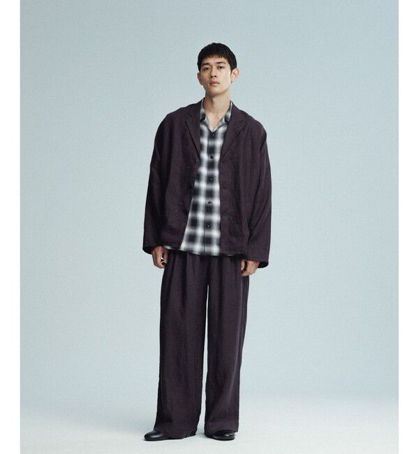 ADAM ET ROPE'「ボックスシルエット リネン シャツ ジャケット / セットアップ可能」|テーラードジャケット|