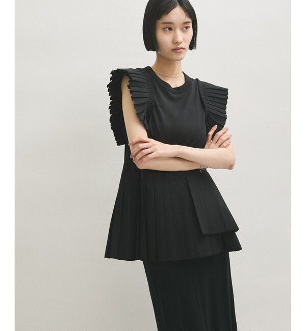 ADAM ET ROPE'「【サステナブル】プリーツコンビプルオーバー」|Tシャツ・カットソー|