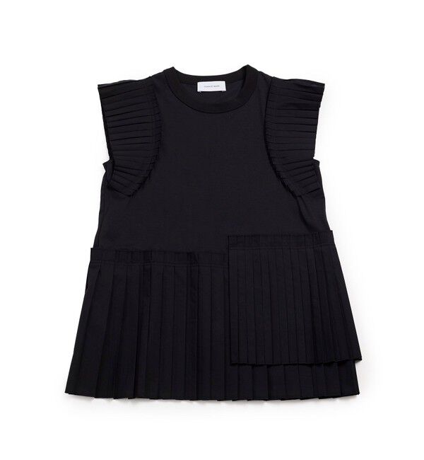 ADAM ET ROPE'「【サステナブル】プリーツコンビプルオーバー」|Tシャツ・カットソー|