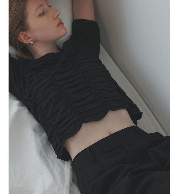 ADAM ET ROPE'「【サステナブル】シャーリングTEE」|Tシャツ・カットソー|