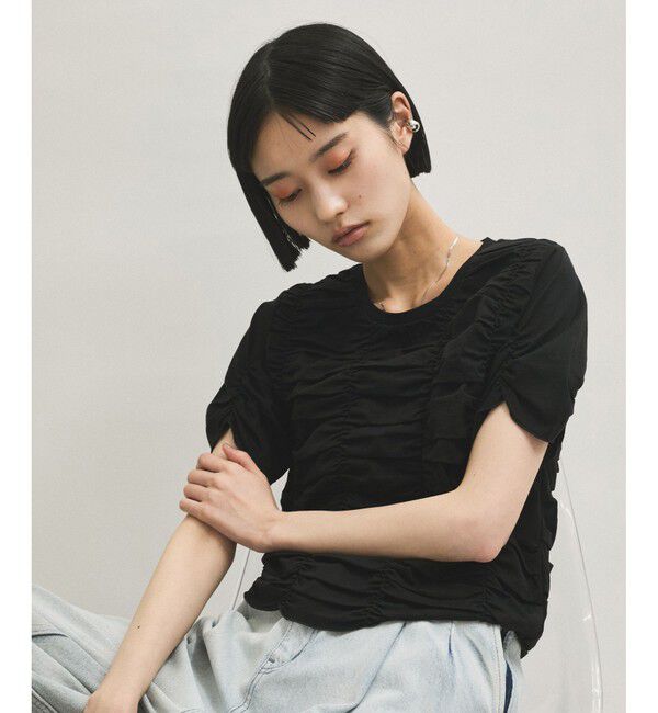 ADAM ET ROPE'「【サステナブル】シャーリングTEE」|Tシャツ・カットソー|