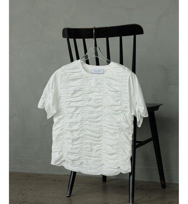 ADAM ET ROPE'「【サステナブル】シャーリングTEE」|Tシャツ・カットソー|ホワイト(10)