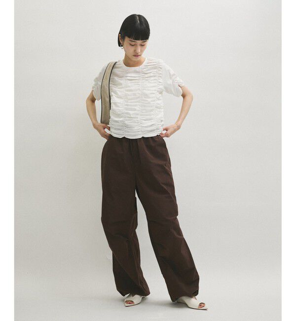 ADAM ET ROPE'「【サステナブル】シャーリングTEE」|Tシャツ・カットソー|