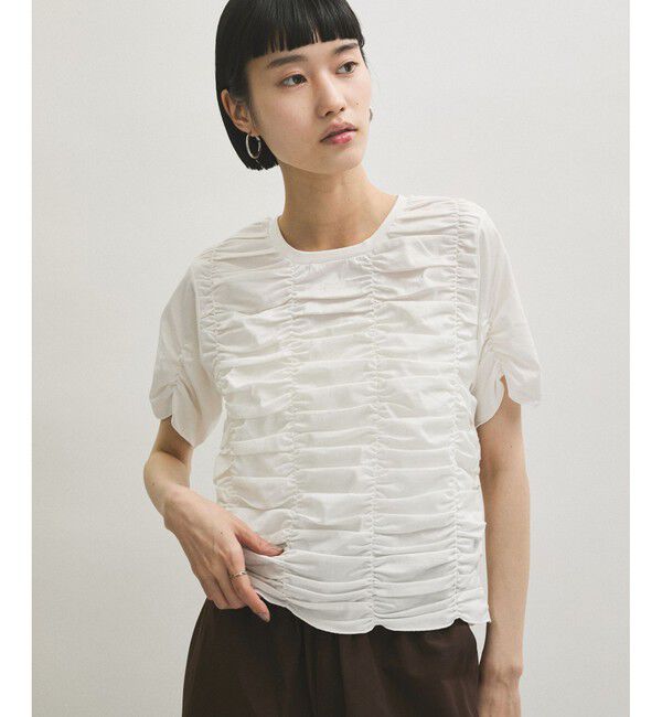 ADAM ET ROPE'「【サステナブル】シャーリングTEE」|Tシャツ・カットソー|