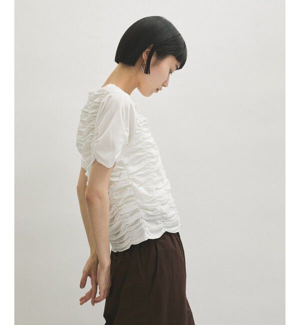 ADAM ET ROPE'「【サステナブル】シャーリングTEE」|Tシャツ・カットソー|