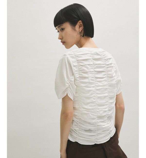 ADAM ET ROPE'「【サステナブル】シャーリングTEE」|Tシャツ・カットソー|