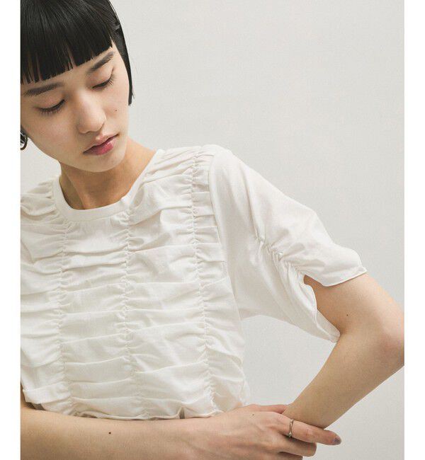 ADAM ET ROPE'「【サステナブル】シャーリングTEE」|Tシャツ・カットソー|