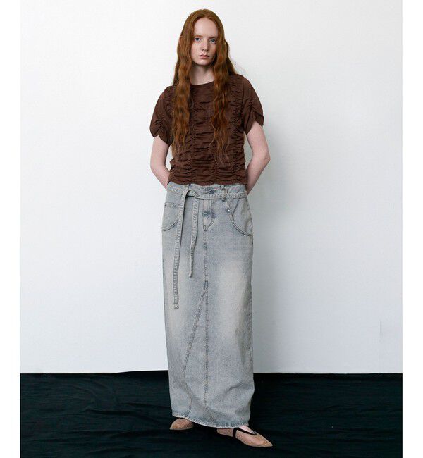 ADAM ET ROPE'「【サステナブル】シャーリングTEE」|Tシャツ・カットソー|