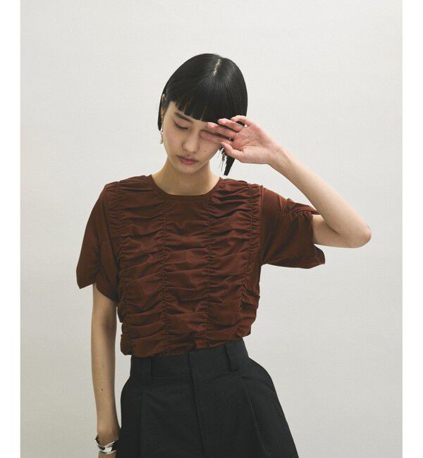 ADAM ET ROPE'「【サステナブル】シャーリングTEE」|Tシャツ・カットソー|