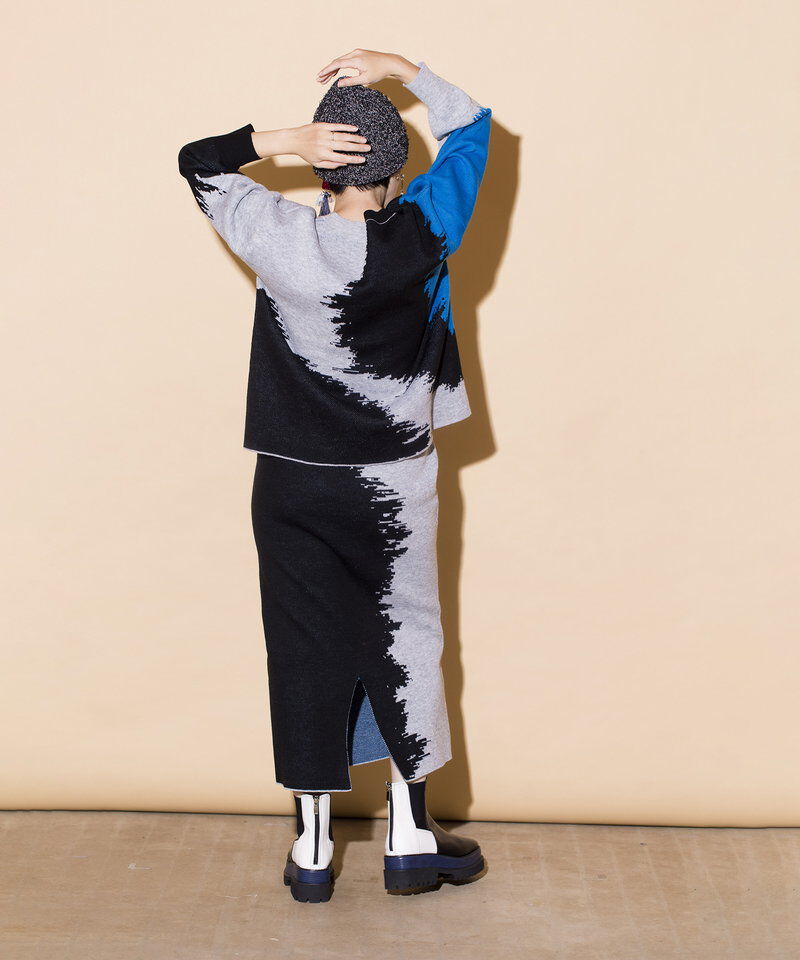  「ジャガードニットスカート」|タイト|