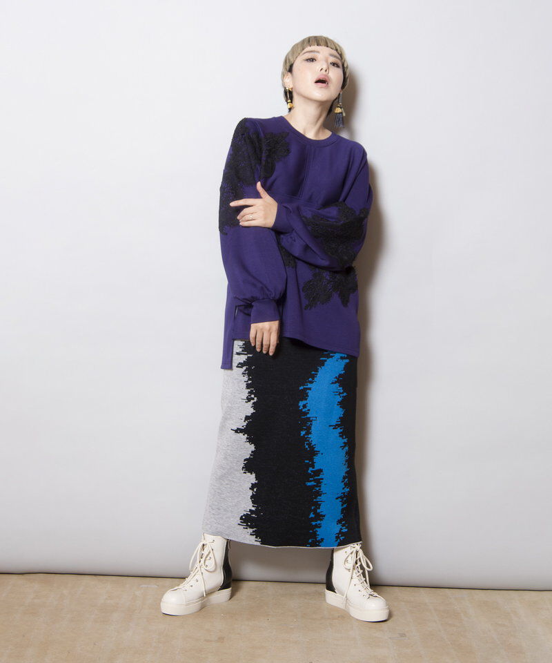  「ジャガードニットスカート」|タイト|