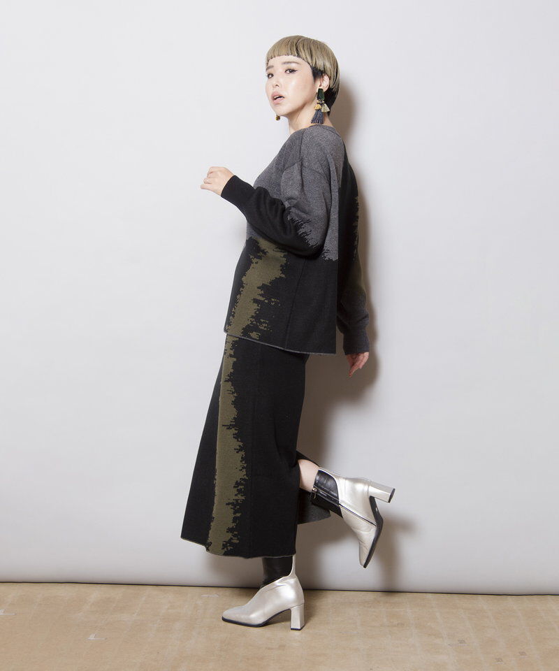  「ジャガードニットスカート」|タイト|
