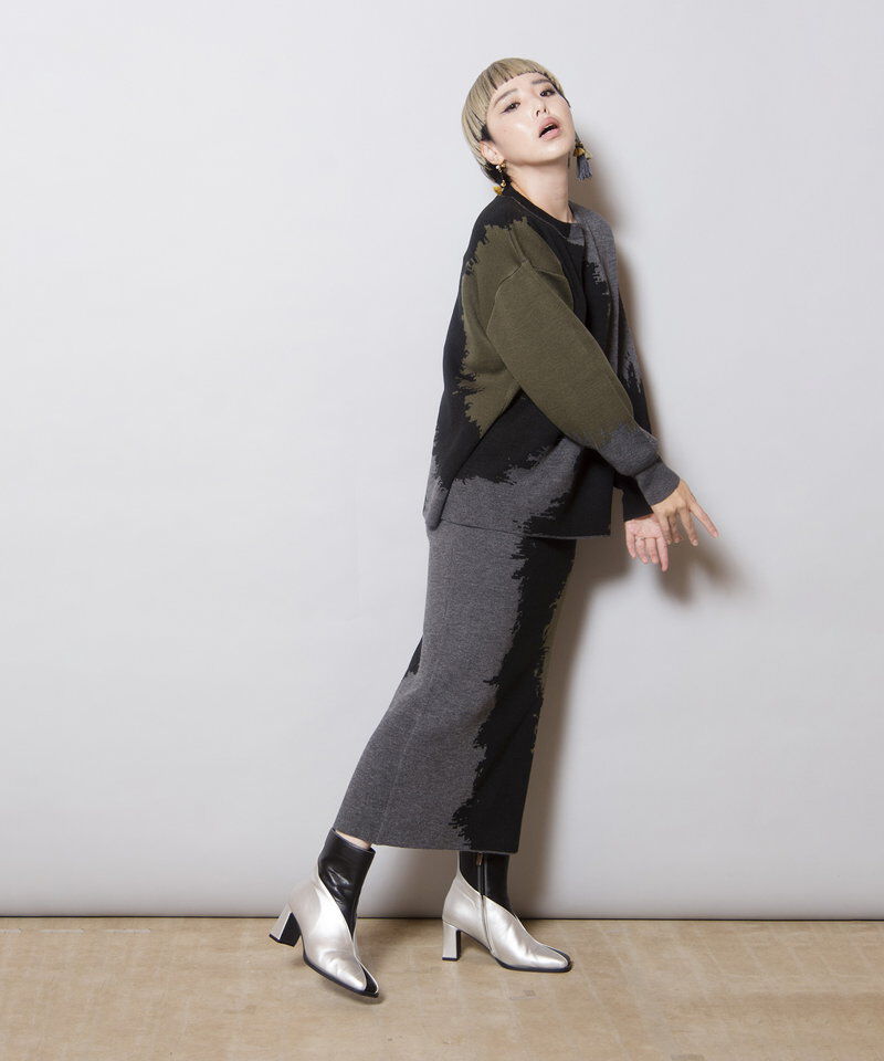  「ジャガードニットスカート」|タイト|