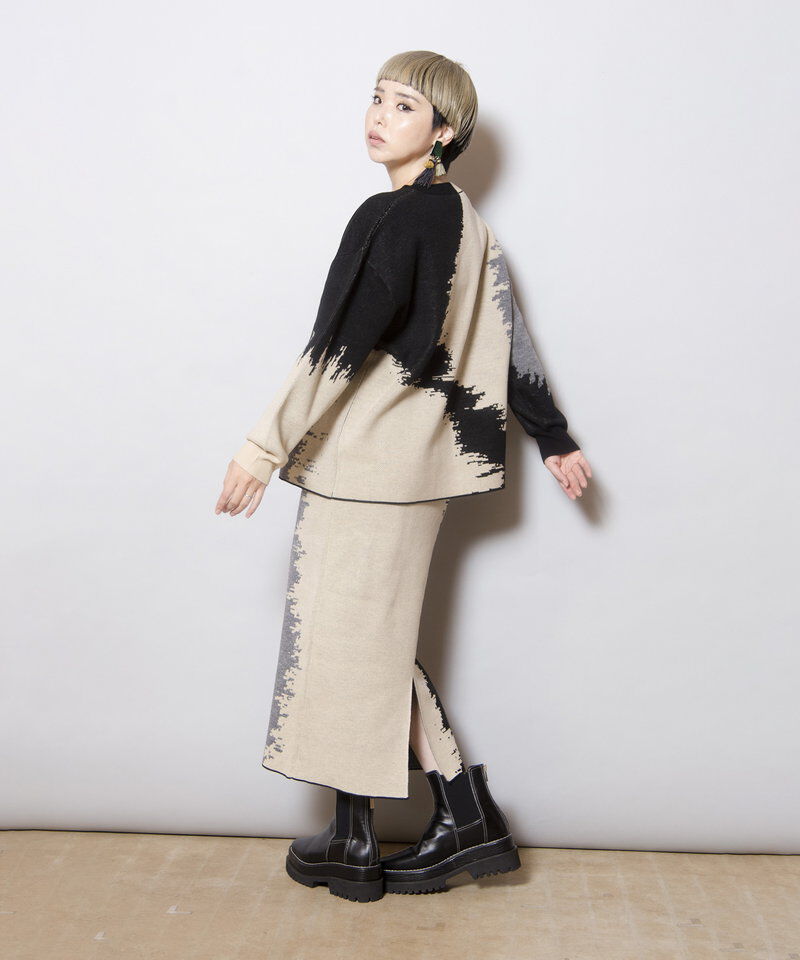  「ジャガードニットスカート」|タイト|