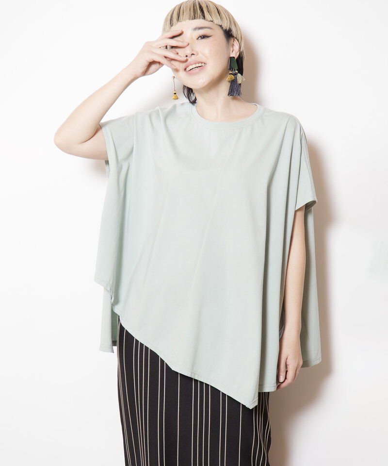  「アシンメトリーフレアーTシャツ」|Tシャツ・カットソー|