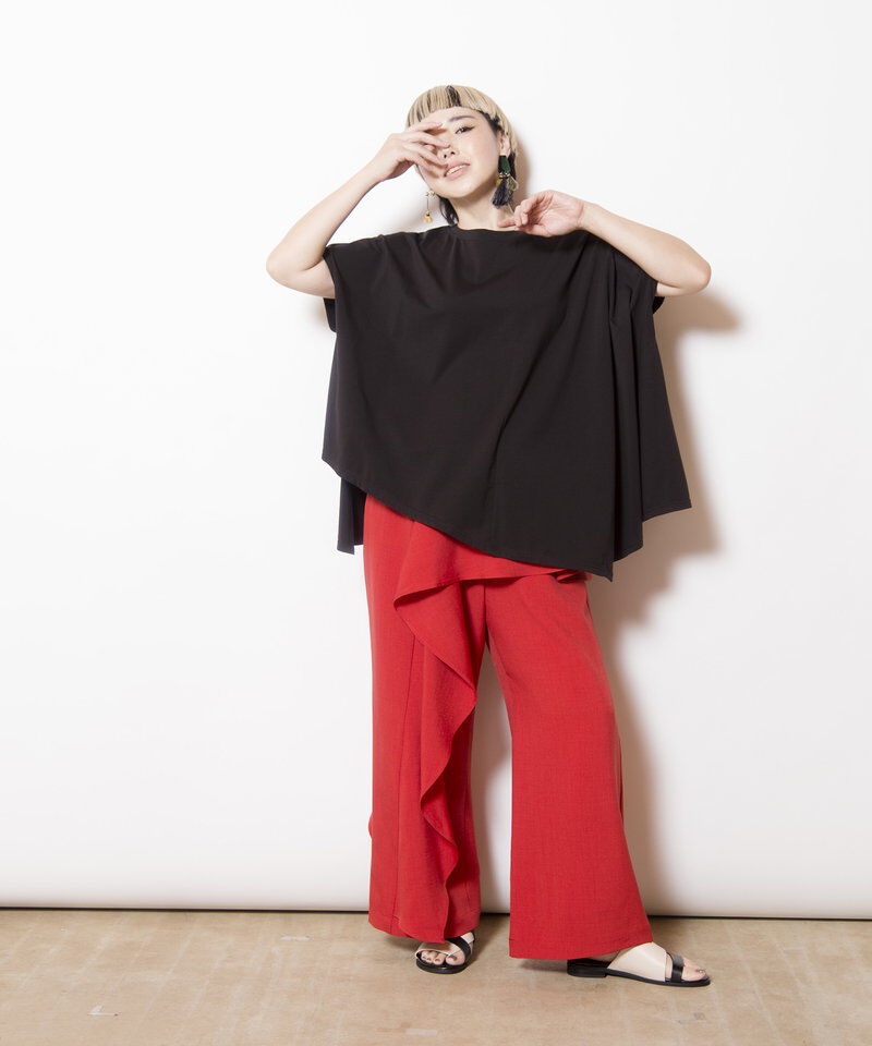  「アシンメトリーフレアーTシャツ」|Tシャツ・カットソー|