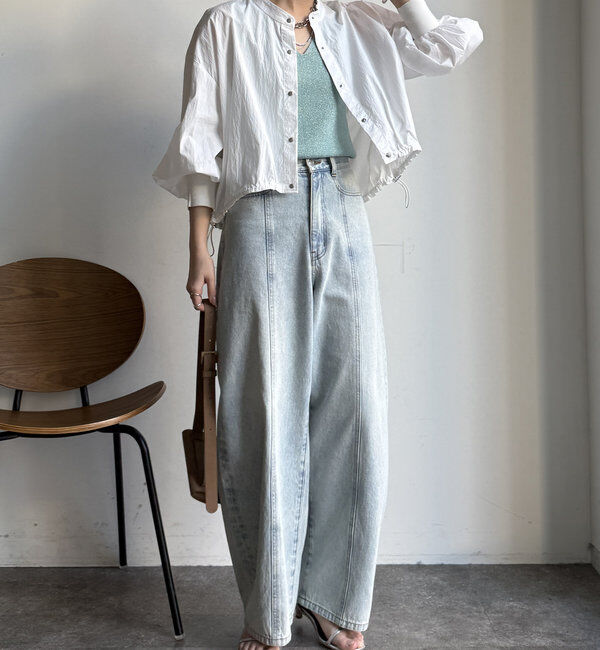  「【WEB限定】ショートスナップブラウス」|シャツ・ブラウス|