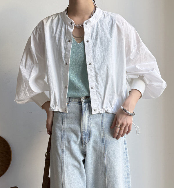  「【WEB限定】ショートスナップブラウス」|シャツ・ブラウス|