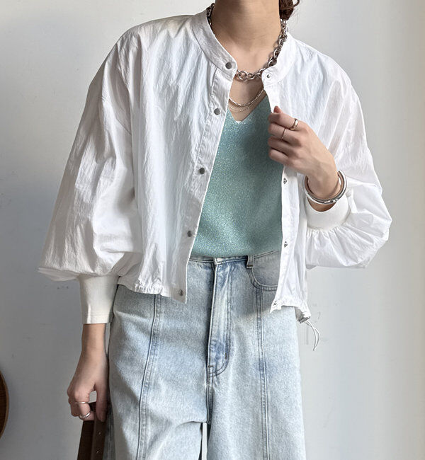  「【WEB限定】ショートスナップブラウス」|シャツ・ブラウス|