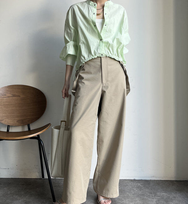  「【WEB限定】ショートスナップブラウス」|シャツ・ブラウス|