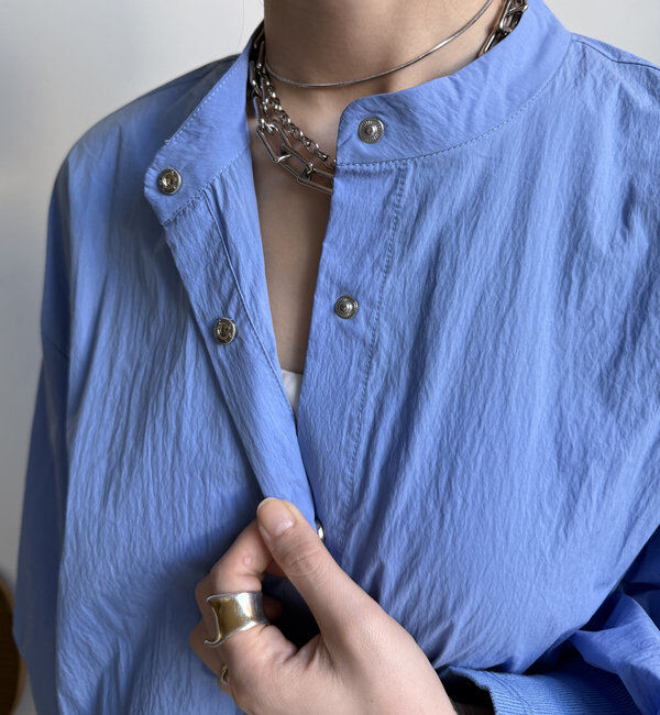  「【WEB限定】ショートスナップブラウス」|シャツ・ブラウス|