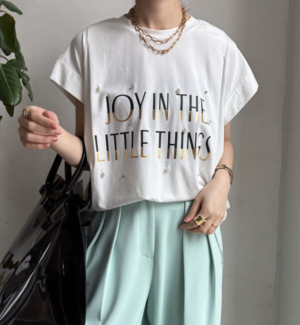  「【WEB限定】シルケットパールロゴトップス」|Tシャツ・カットソー|オフホワイト