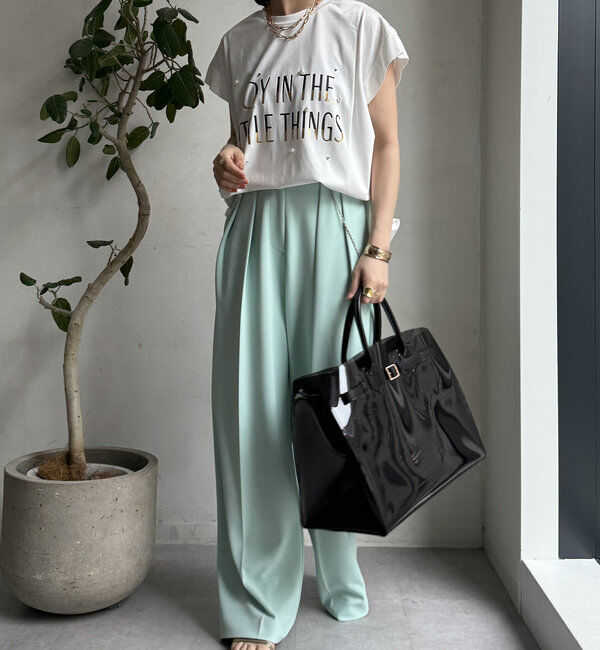  「【WEB限定】シルケットパールロゴトップス」|Tシャツ・カットソー|