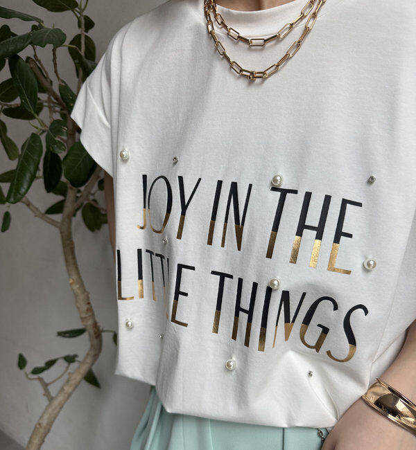  「【WEB限定】シルケットパールロゴトップス」|Tシャツ・カットソー|
