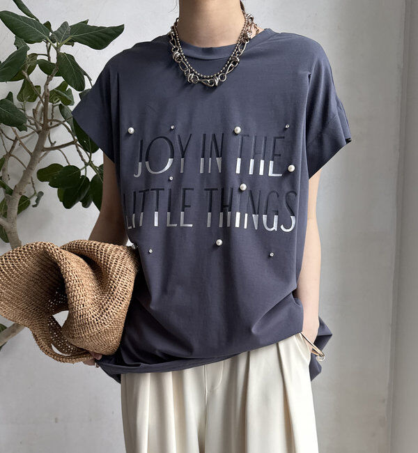  「【WEB限定】シルケットパールロゴトップス」|Tシャツ・カットソー|