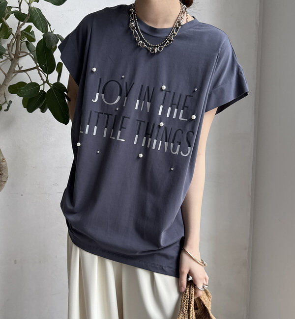 「【WEB限定】シルケットパールロゴトップス」|Tシャツ・カットソー|