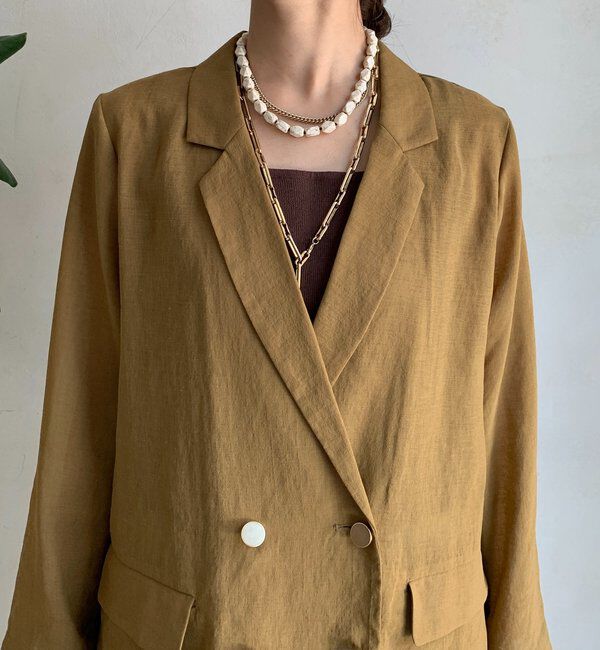  「【新色追加】ライトフェイクリネンジャケット」|テーラードジャケット|