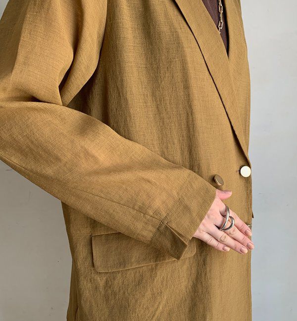  「【新色追加】ライトフェイクリネンジャケット」|テーラードジャケット|