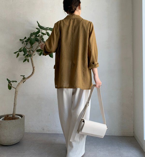  「【新色追加】ライトフェイクリネンジャケット」|テーラードジャケット|