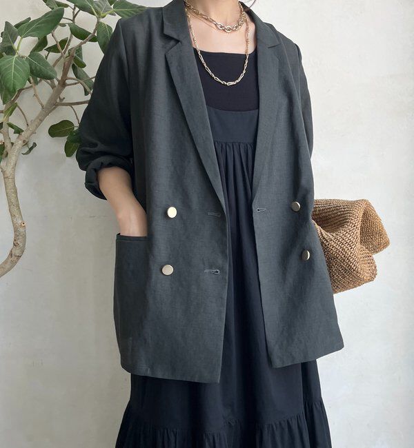  「【新色追加】ライトフェイクリネンジャケット」|テーラードジャケット|