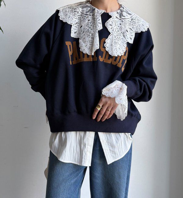  「【WEB限定】ロゴプリントラグランワイドプルオーバー」|Tシャツ・カットソー|ネイビー