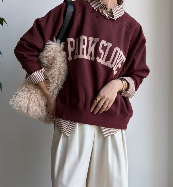  「【WEB限定】ロゴプリントラグランワイドプルオーバー」|Tシャツ・カットソー|ブラウン