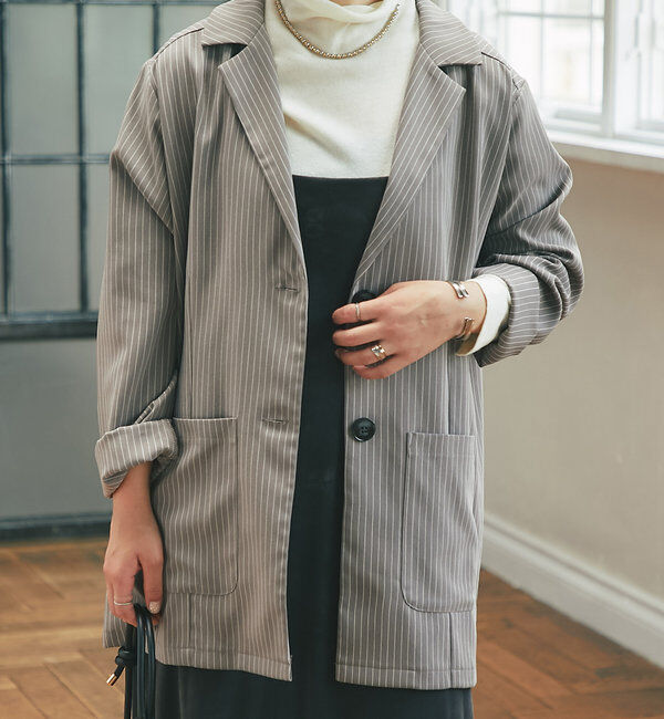  「《トラッドスタイルに》ストライプテーラードジャケット」|その他|