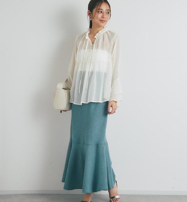  「《美シルエット》バックスリットマーメイドロングスカート」|スカート|