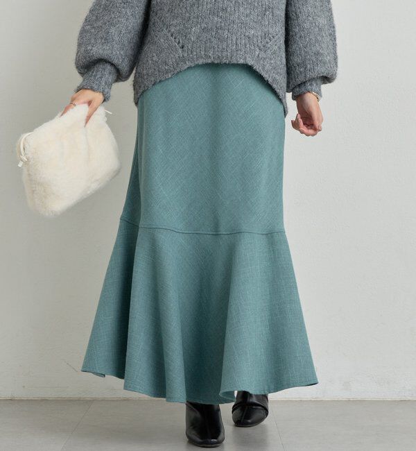  「《美シルエット》バックスリットマーメイドロングスカート」|スカート|