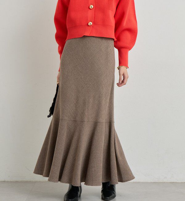  「《美シルエット》バックスリットマーメイドロングスカート」|スカート|