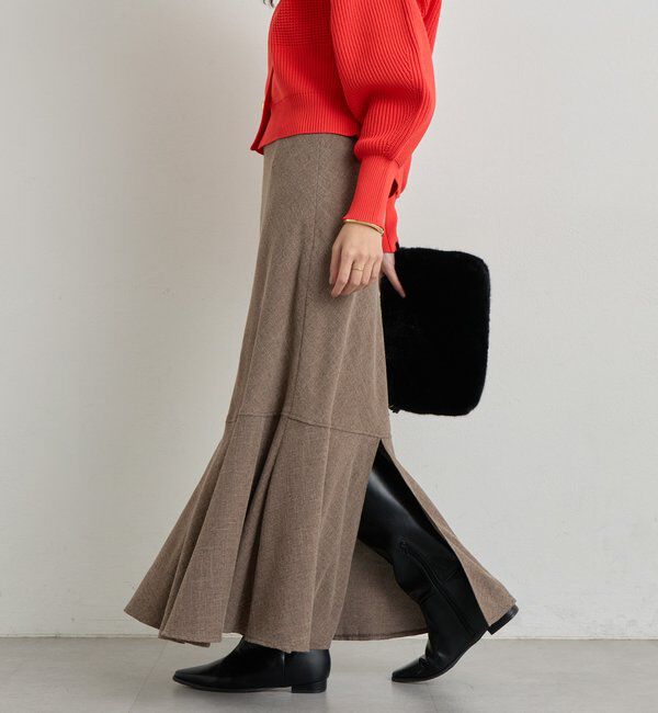  「《美シルエット》バックスリットマーメイドロングスカート」|スカート|