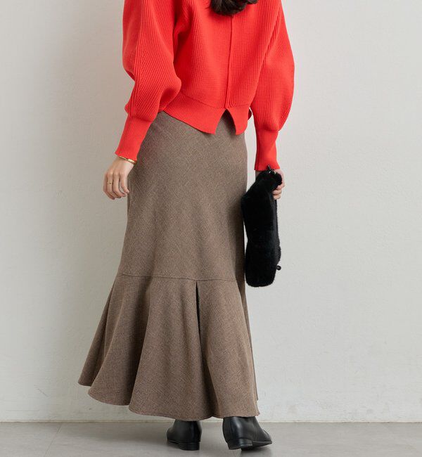  「《美シルエット》バックスリットマーメイドロングスカート」|スカート|