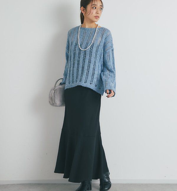  「《美シルエット》バックスリットマーメイドロングスカート」|スカート|