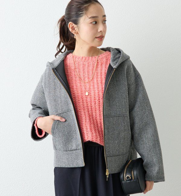  「《こなれ感を演出》ツイードボンディングパーカー」|Tシャツ・カットソー|