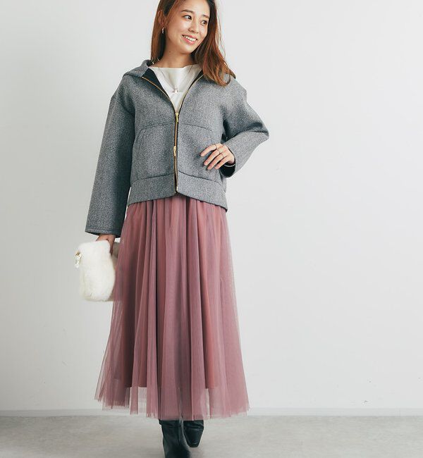  「《こなれ感を演出》ツイードボンディングパーカー」|Tシャツ・カットソー|