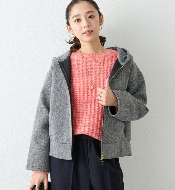  「《こなれ感を演出》ツイードボンディングパーカー」|Tシャツ・カットソー|