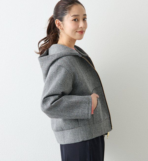  「《こなれ感を演出》ツイードボンディングパーカー」|Tシャツ・カットソー|