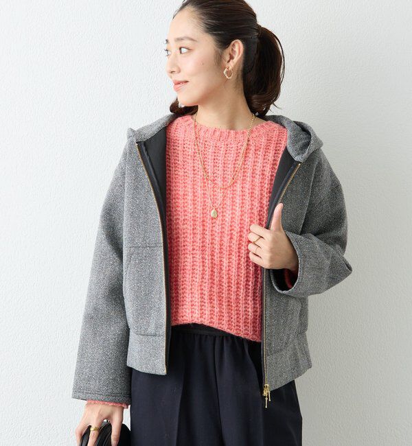  「《こなれ感を演出》ツイードボンディングパーカー」|Tシャツ・カットソー|